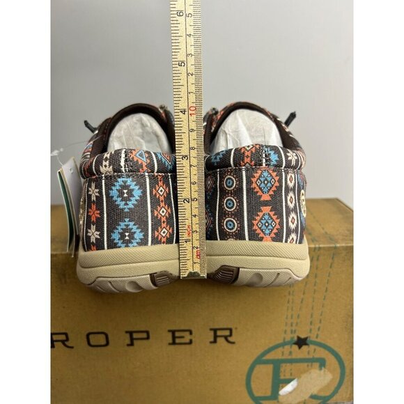 Roper Womens Clearcut Southwest Slip On Casual Flats Casual Shoes elastic laces - Picture 5 of 7